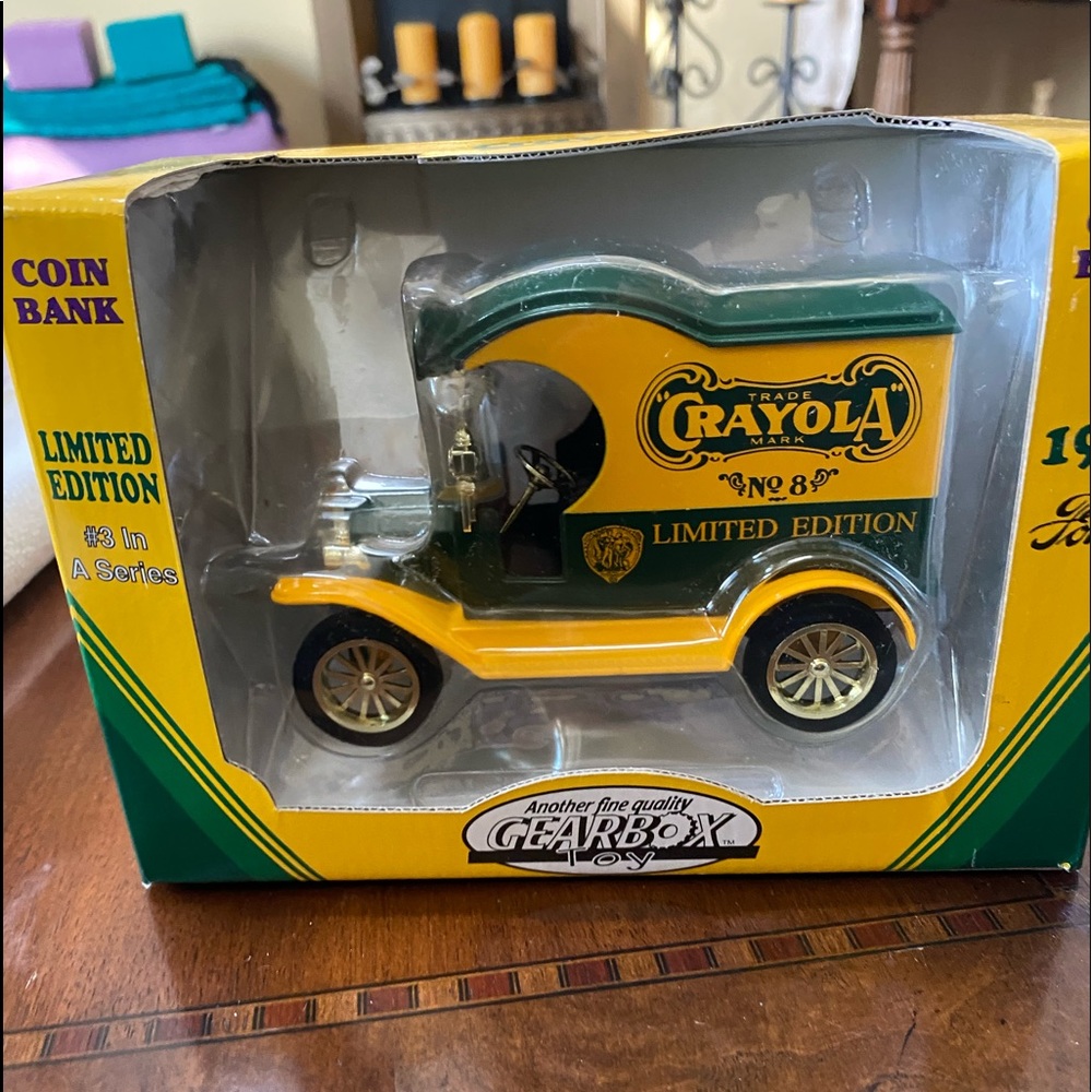 Vintage crayola Ford truck coin bank.